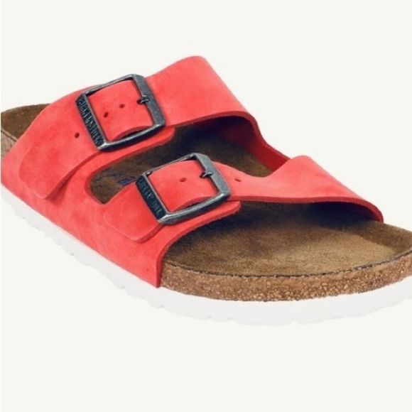 Birkenstock Shoes - NEW BIRKENSTOCK ARIZONA CORAL NUBUCK LEATHER SANDALS MED/ NARROW - SIZE 40